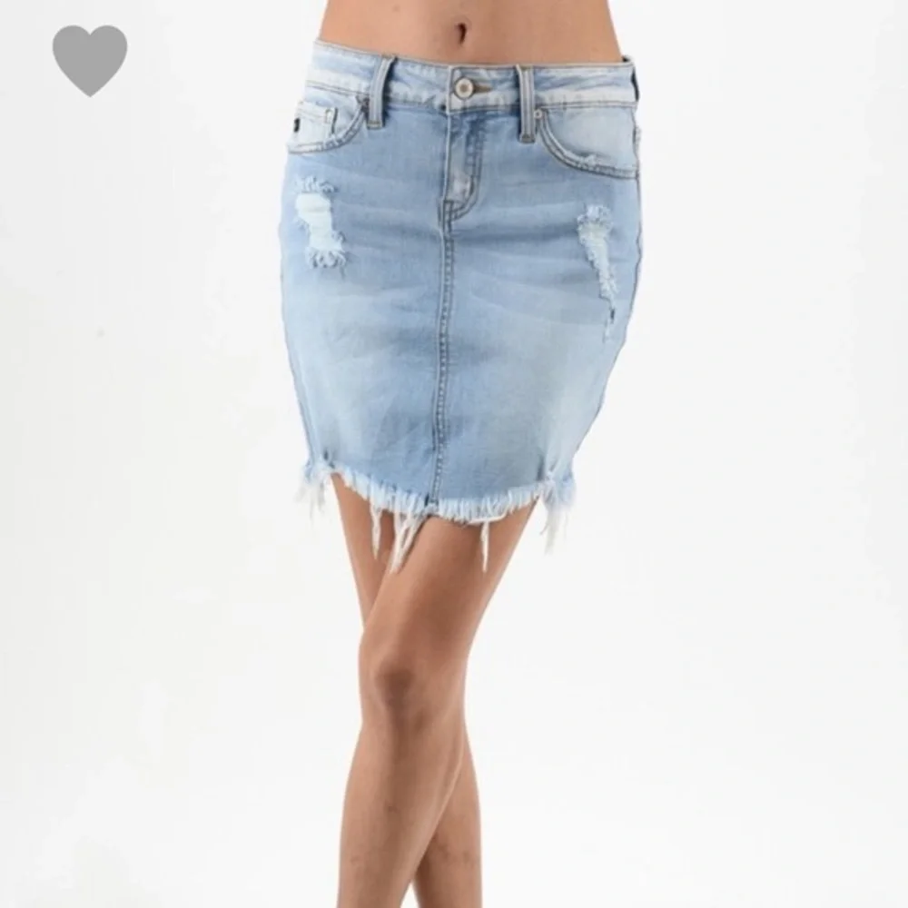 🔥KANCAN🔥RAW HEM DENIM SKIRT